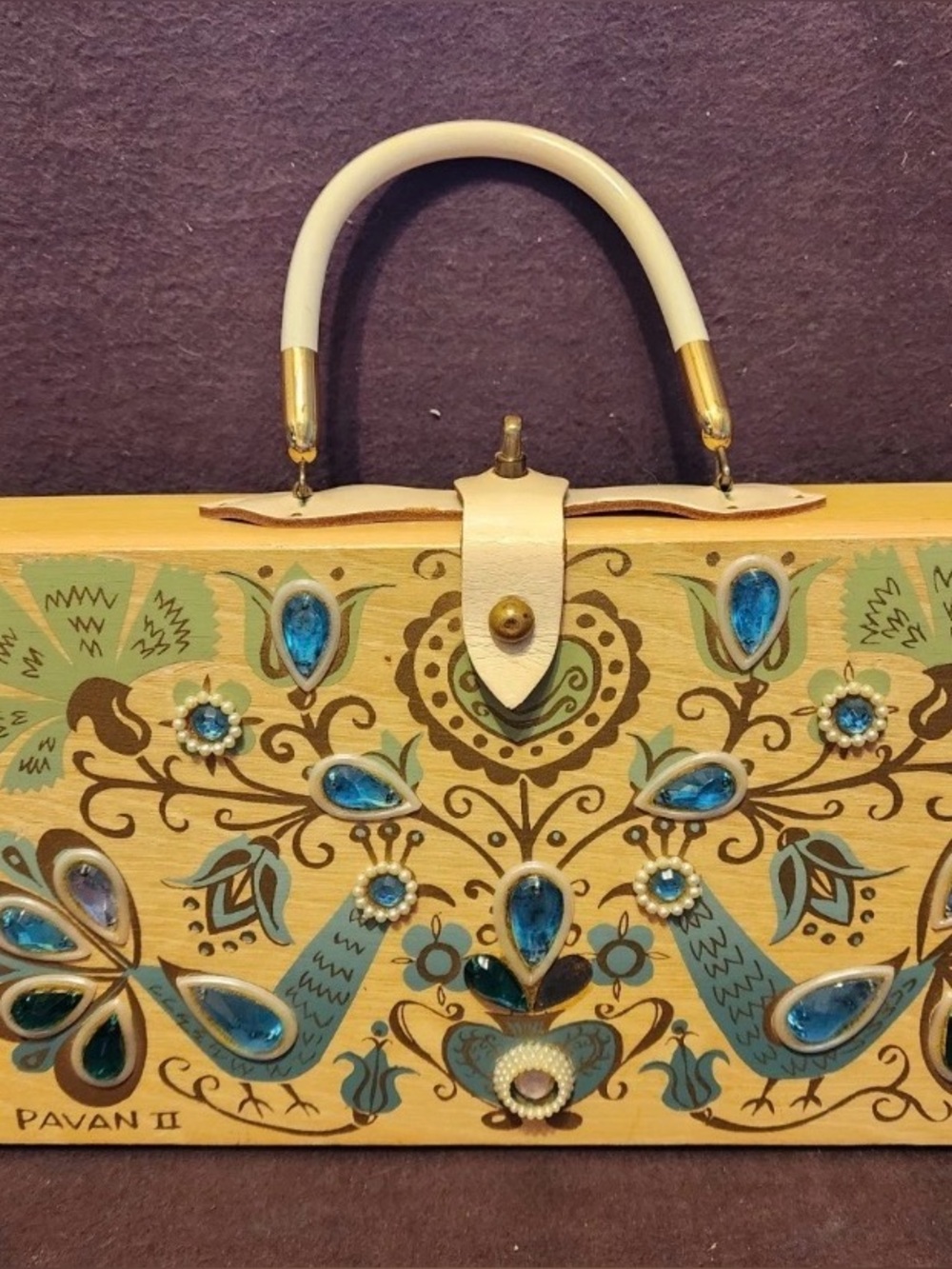 Enid Collin’s pavan wood box handbag early 1960’s